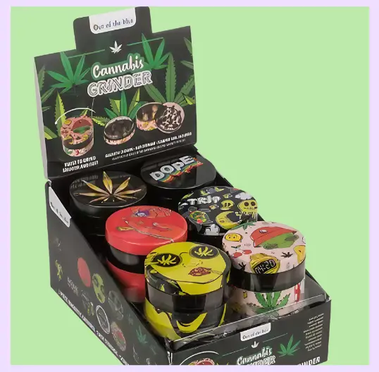 Grinder Acrylique  5,5cm Trois Etage - Boite de 12