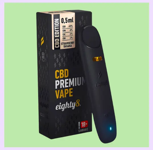 Eighty8 Strawberry Banana 45% CBD Stylo Vape Jetable