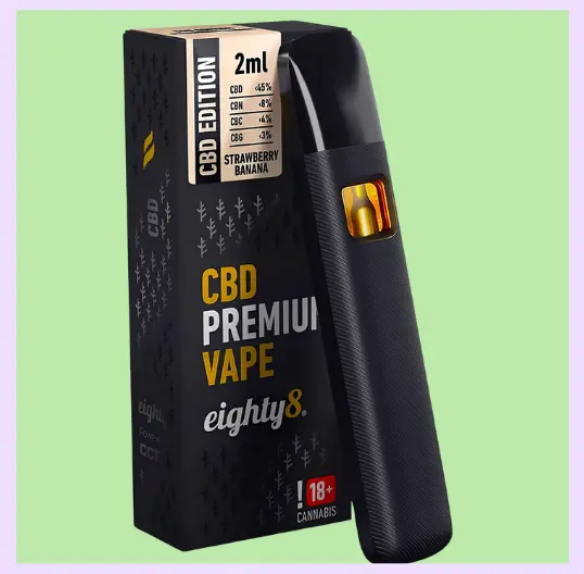 Eighty8 Strawberry Banana 45% CBD Stylo Vape Jetable