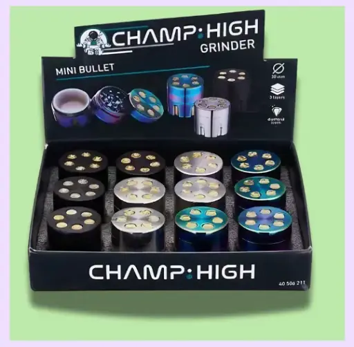 Grinder Champ High Metal 3 Etages 3cm - Boite de 12